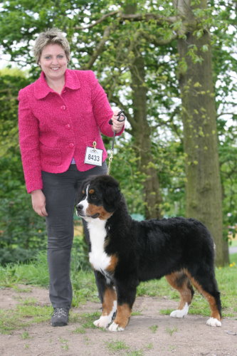 Philippa & Katie who was Best Puppy in Breed at Birmingham National Championship Dog Show on 9th May 2010