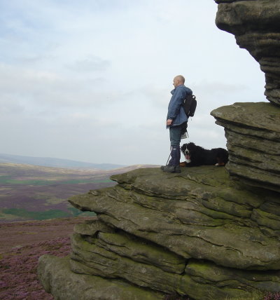 Sophie & Mervyn enjoying the view from the  top of  Lady Bower, Derbyshire